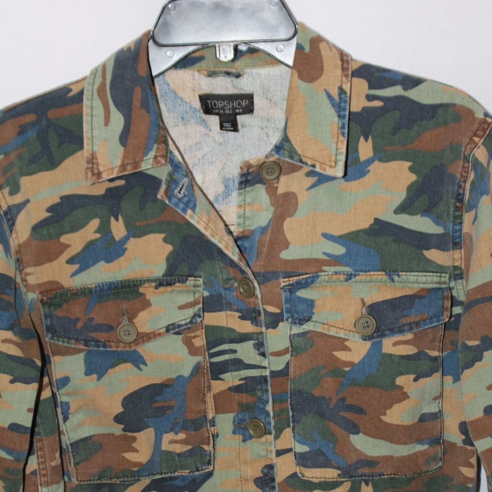 Topshop Camouflage Fatigue Style Jacket - Picture 8 of 14